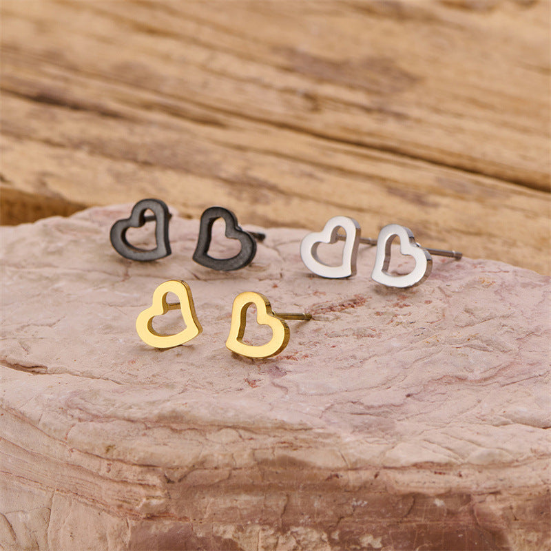 Wholesale Irregular heart stainless steel hollow earrings